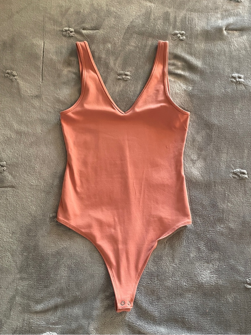 Abercrombie & Fitch Coral V‑Neck One‑Piece Bodysuit